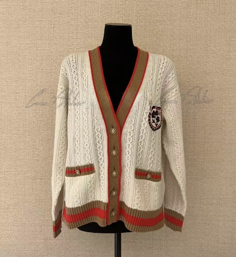 cashmere patch cardigan