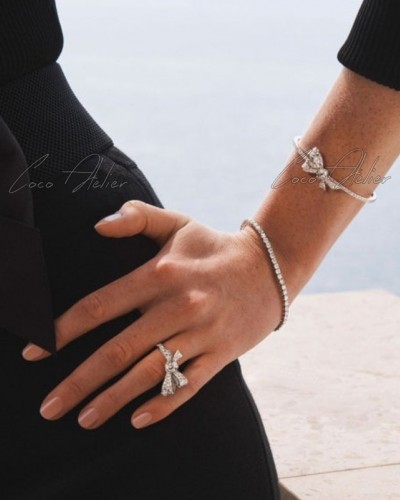 diamond bow bracelet