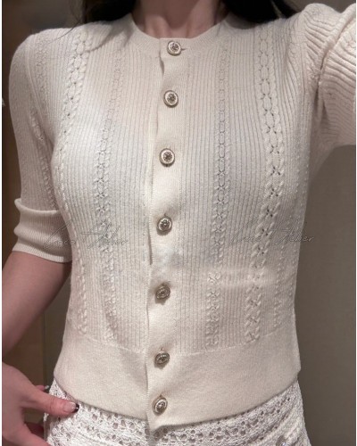 Ribbed bone Cardigan
