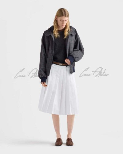 white cotton pleats skirt