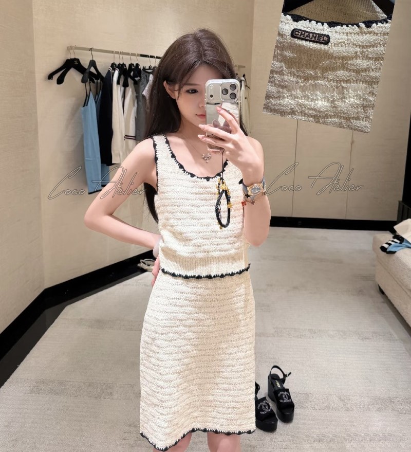 knit sleeveless& skirt(+2type)