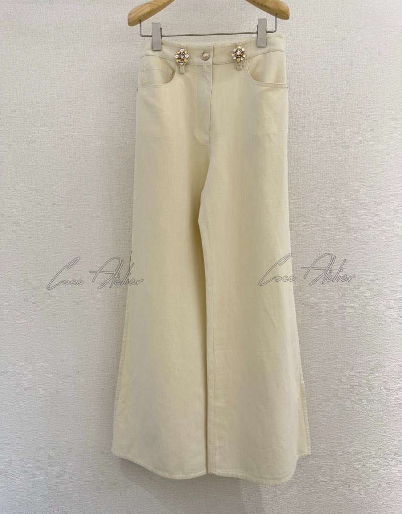 cotton pants with slits on the side