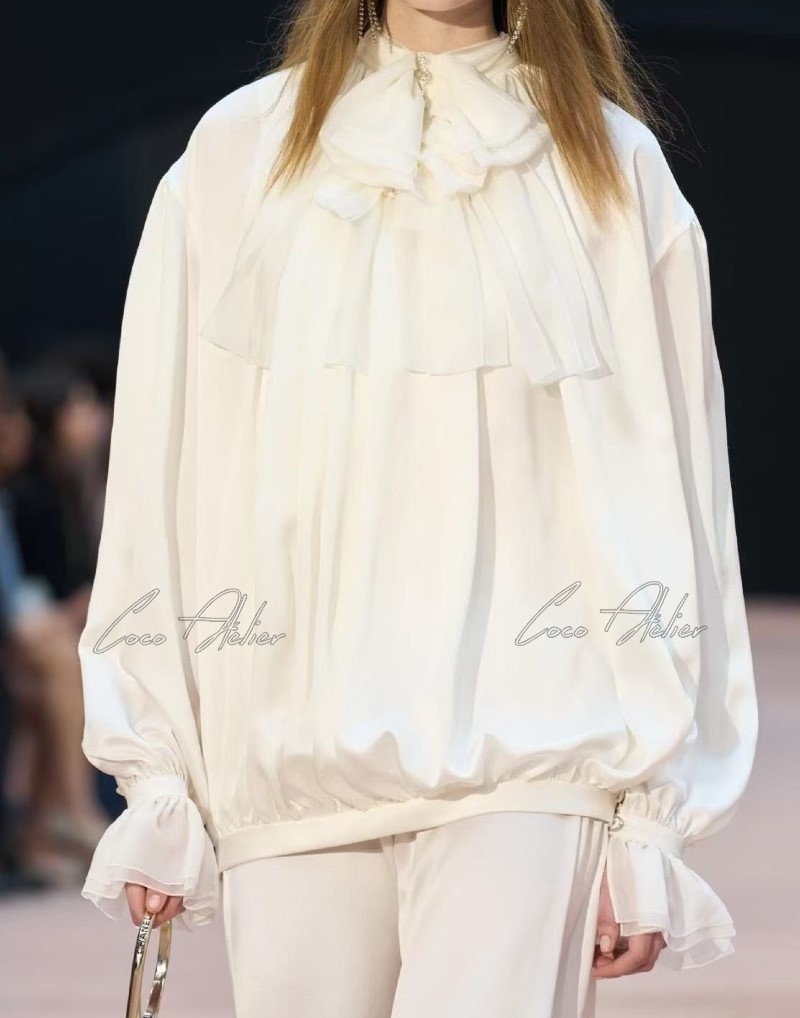 silk frill blouse