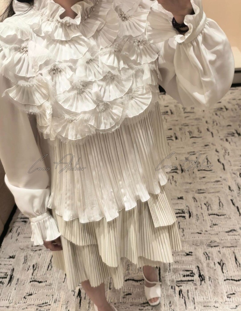 silk frill blouse