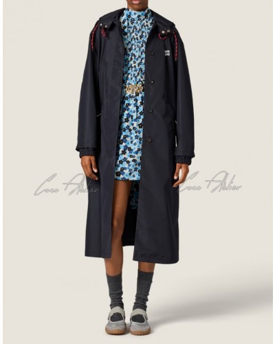 long hooded windbreaker coat