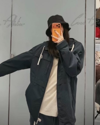 Miu hooded windbreaker