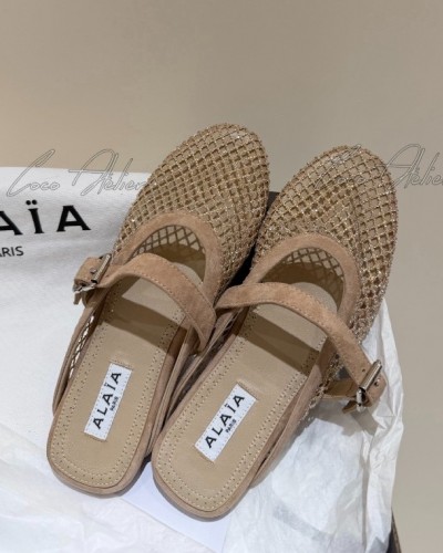 Alaia mesh Pearl mule