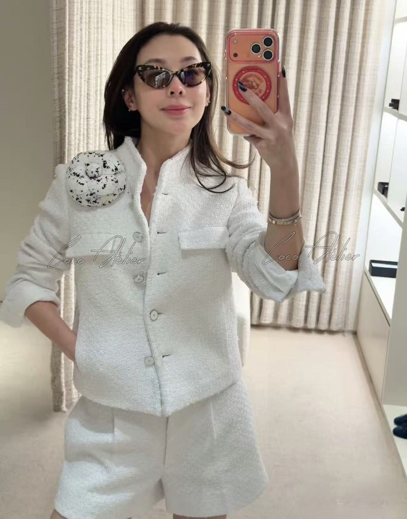 26ss White Tweed Jacket