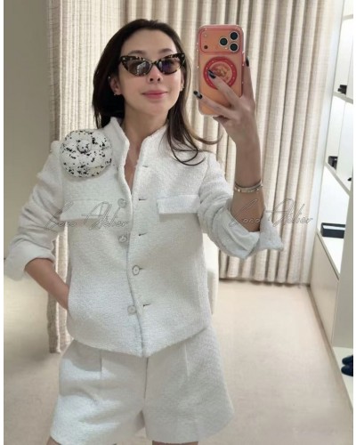 26ss White Tweed Jacket