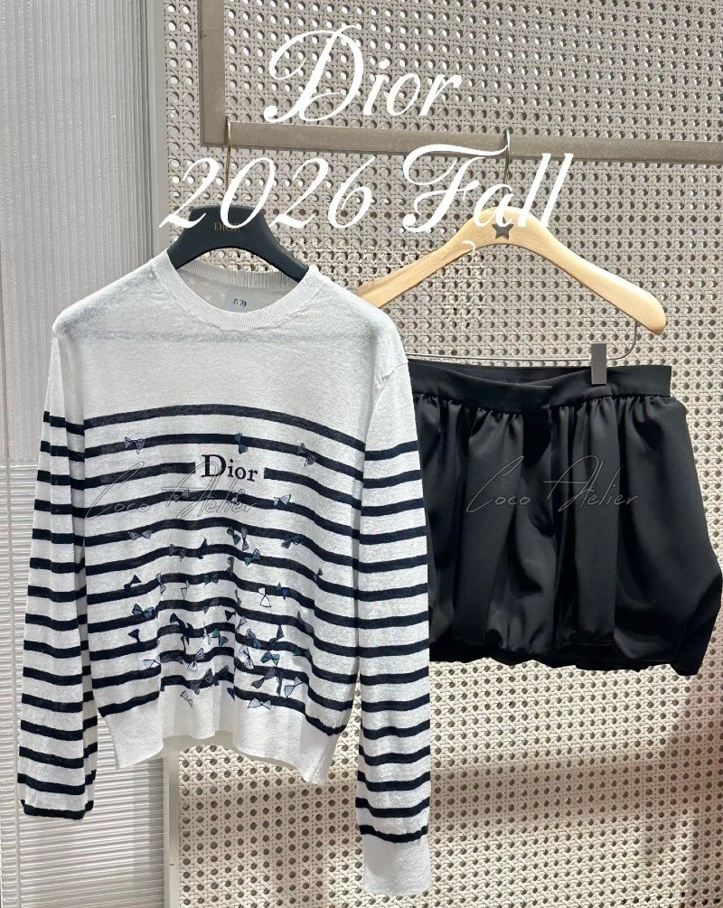 striped embroidered knitwear