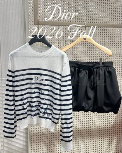 striped embroidered knitwear
