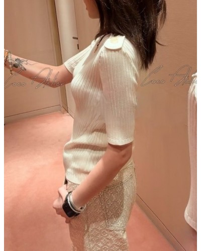 button short-sleeved knitwear