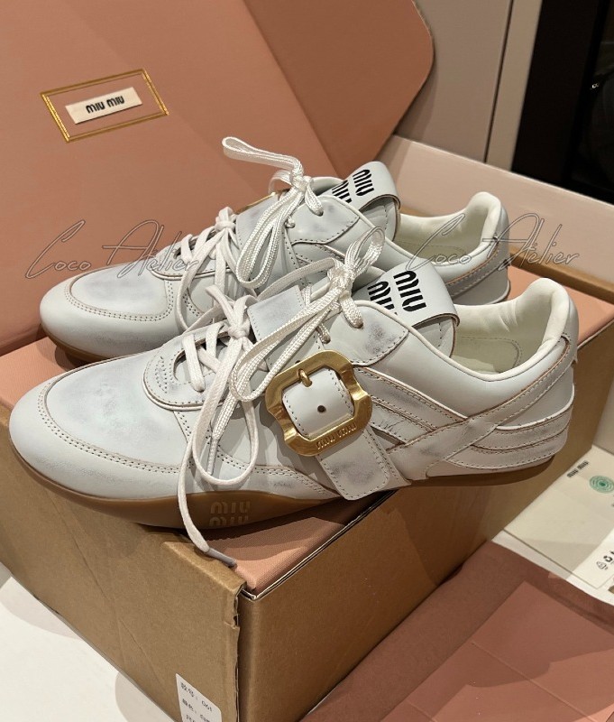 Belted Leather Sneakers