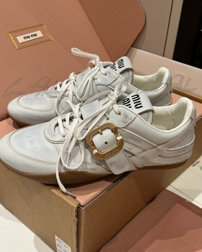 Belted Leather Sneakers