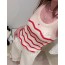 Red-strip sleeveless shirt