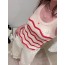 Red-strip sleeveless shirt