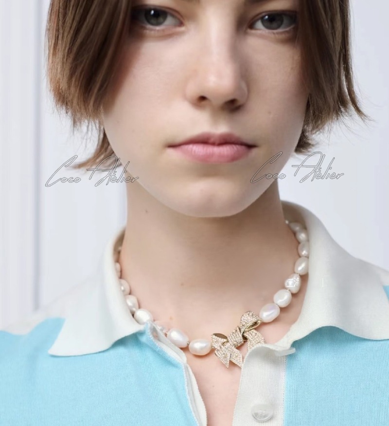 pearl ribbon necklace