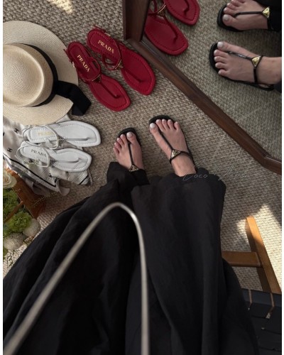 Triangle logo strap sandals