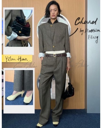 Checkered slacks pants