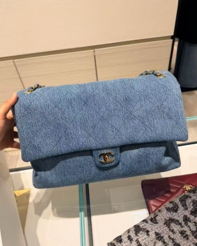 Denim Maxi Flapbag