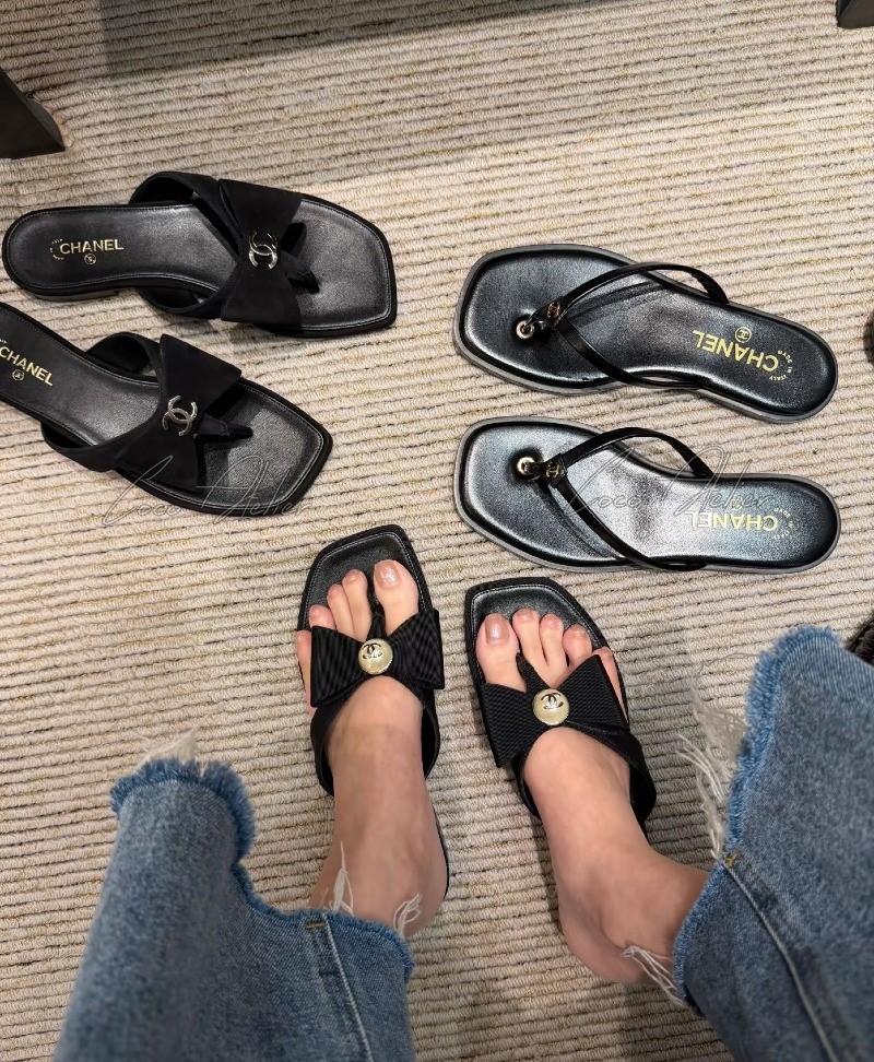 CC ribbon flip-flop sandals(+2color)