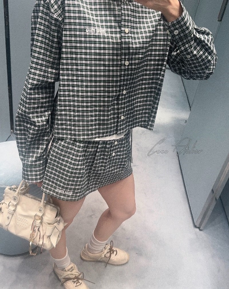 Miu checkered skirt