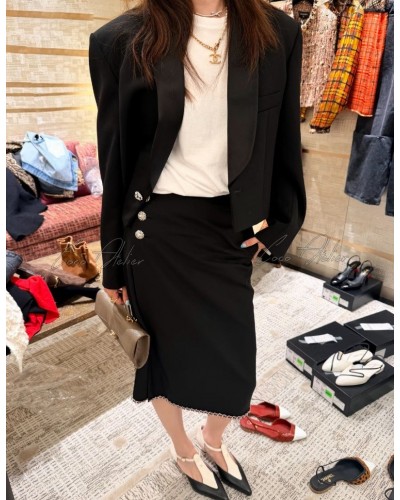 CC back-logo chain skirt
