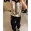 CC striped knit sleeveless