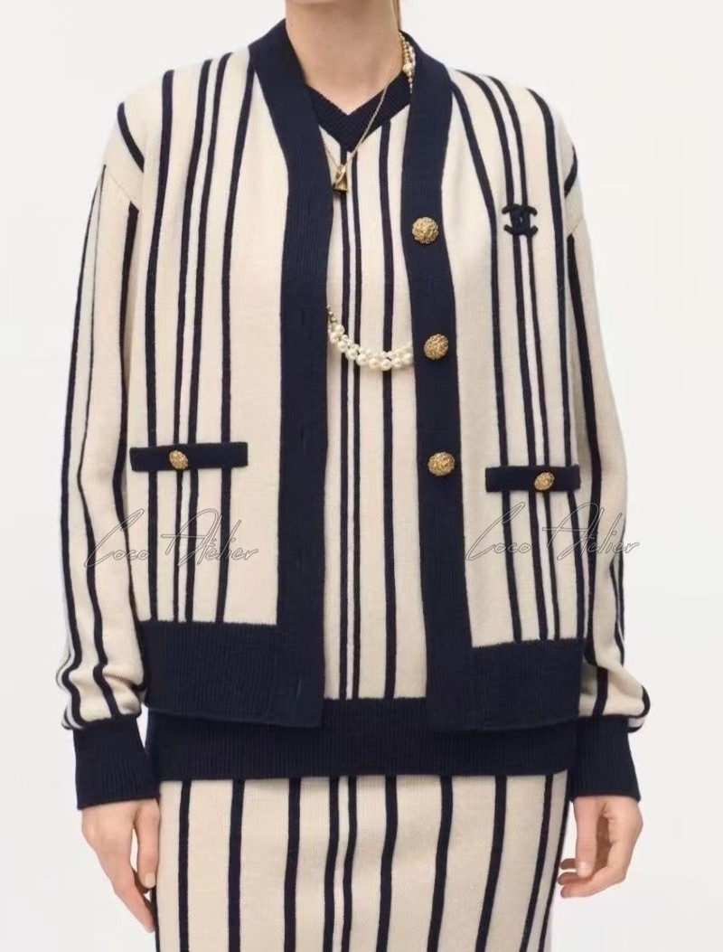 CC vertical stripes Cardigan