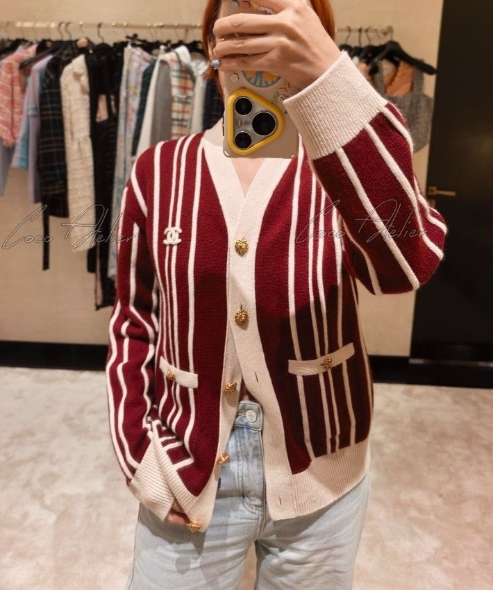 CC vertical stripes Cardigan