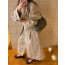 BV collared leather trench coat