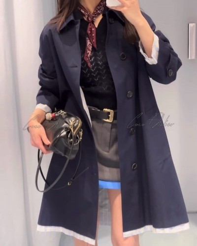Miu Navy Coat
