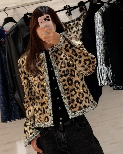 CC leopard Tweed jacket