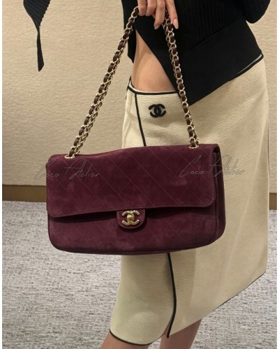 Suede Flapbag