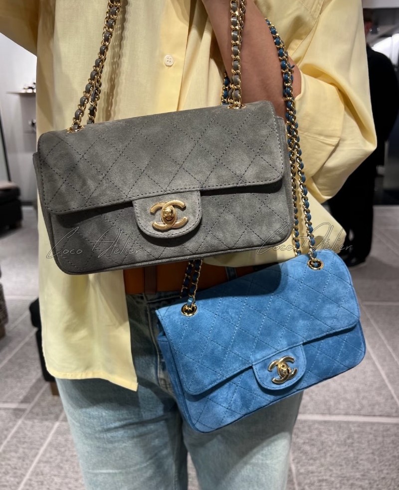 Suede Flapbag