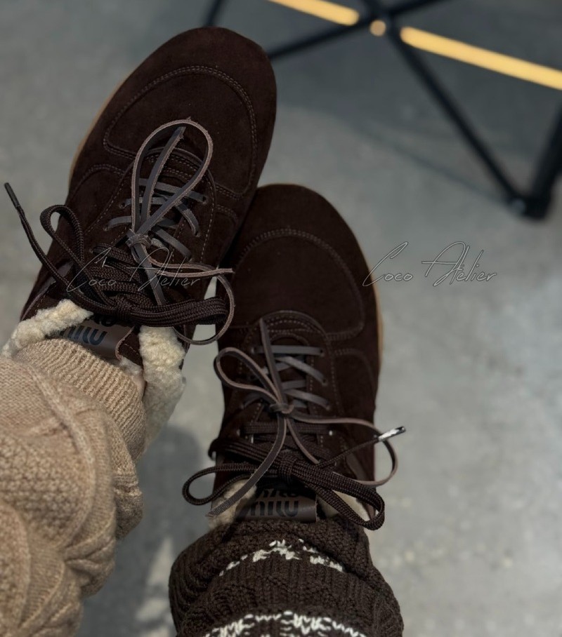 Miu Shearling sneakers(+3color)
