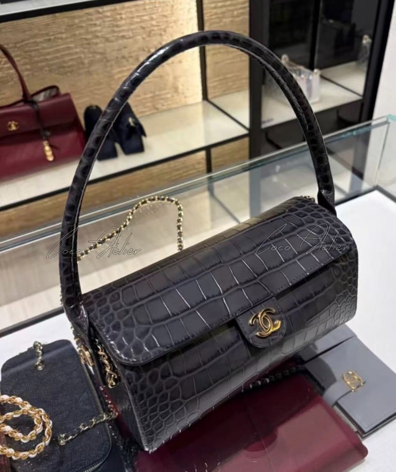 Crocodile Top-Handle Bag(+2color)
